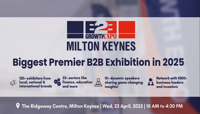 Milton Keynes B2B Growth Expo - 23rd April 2025 - 10:00 AM to 04:30 PM Milton Keynes B2B Growth Expo - 23rd April 2025 - 10:00 AM to 04:30 PM